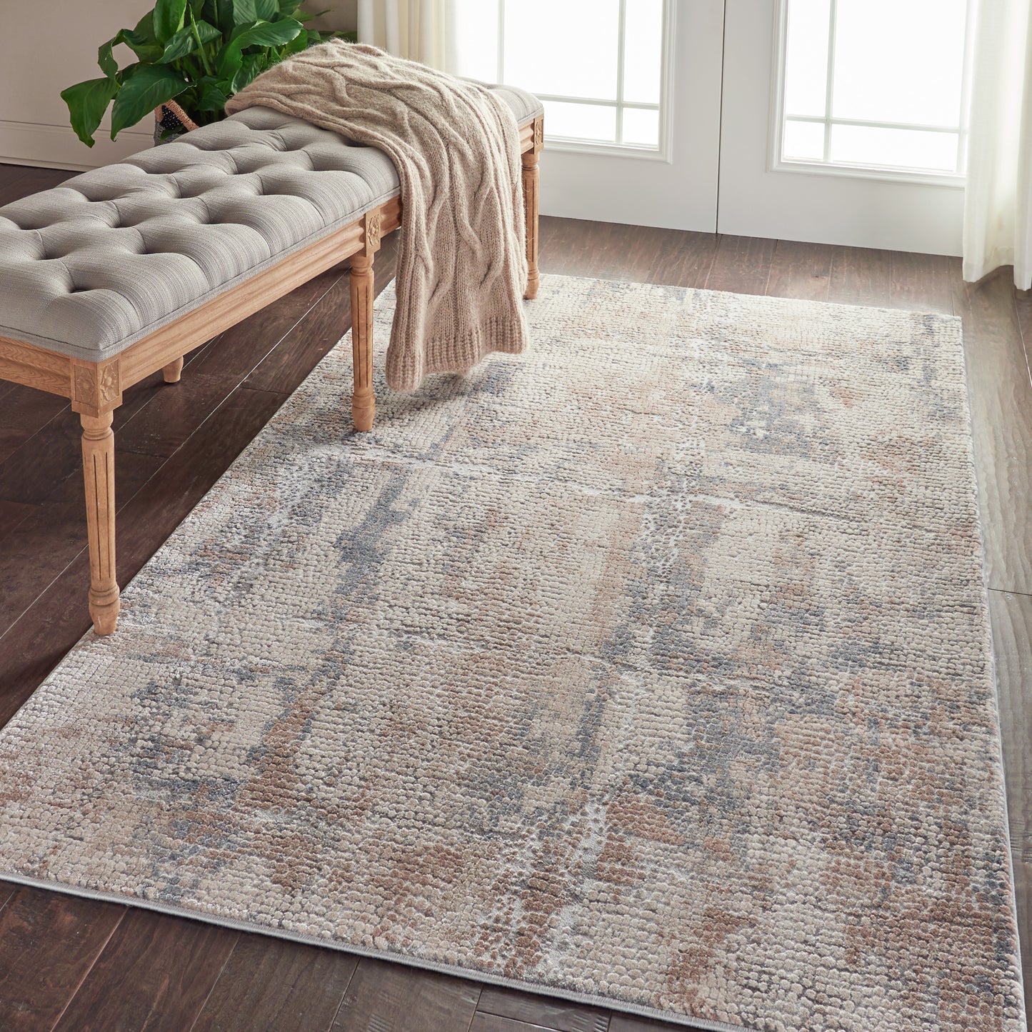 Nourison Rustic Textures 3'11" x 5'11" Beige Grey Modern Indoor Rug