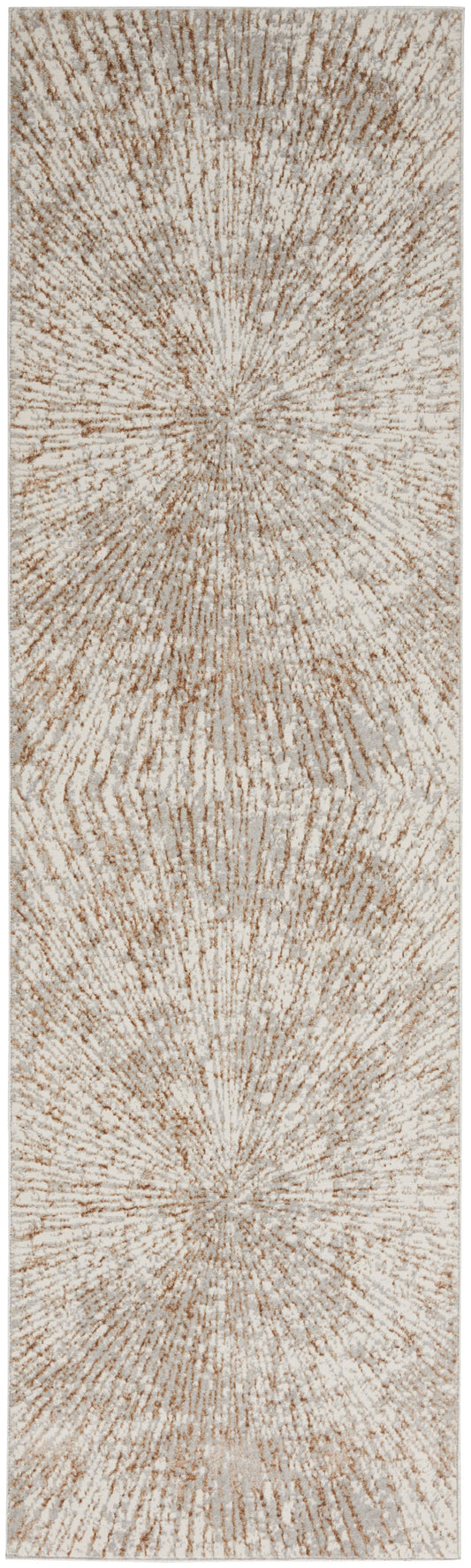 Inspire Me! Home Décor Metallic 2'2" x 7'6" Grey Mocha Glam Indoor Rug