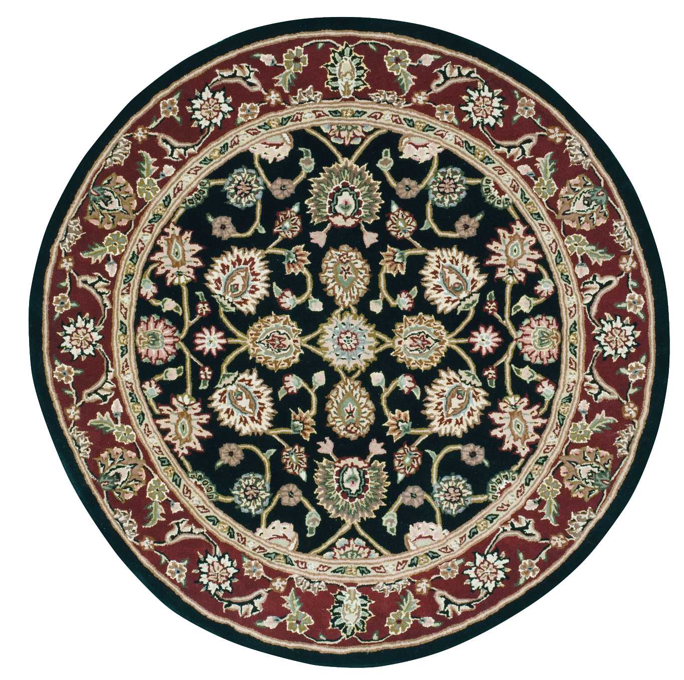 Nourison Nourison 2000 4' x Round Black Traditional Indoor Rug