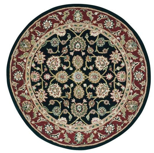 Nourison Nourison 2000 4' x Round Black Traditional Indoor Rug