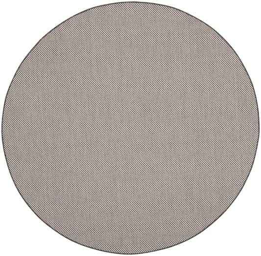 Nourison Courtyard 8' x Round Ivory/Charcoal Modern Rug