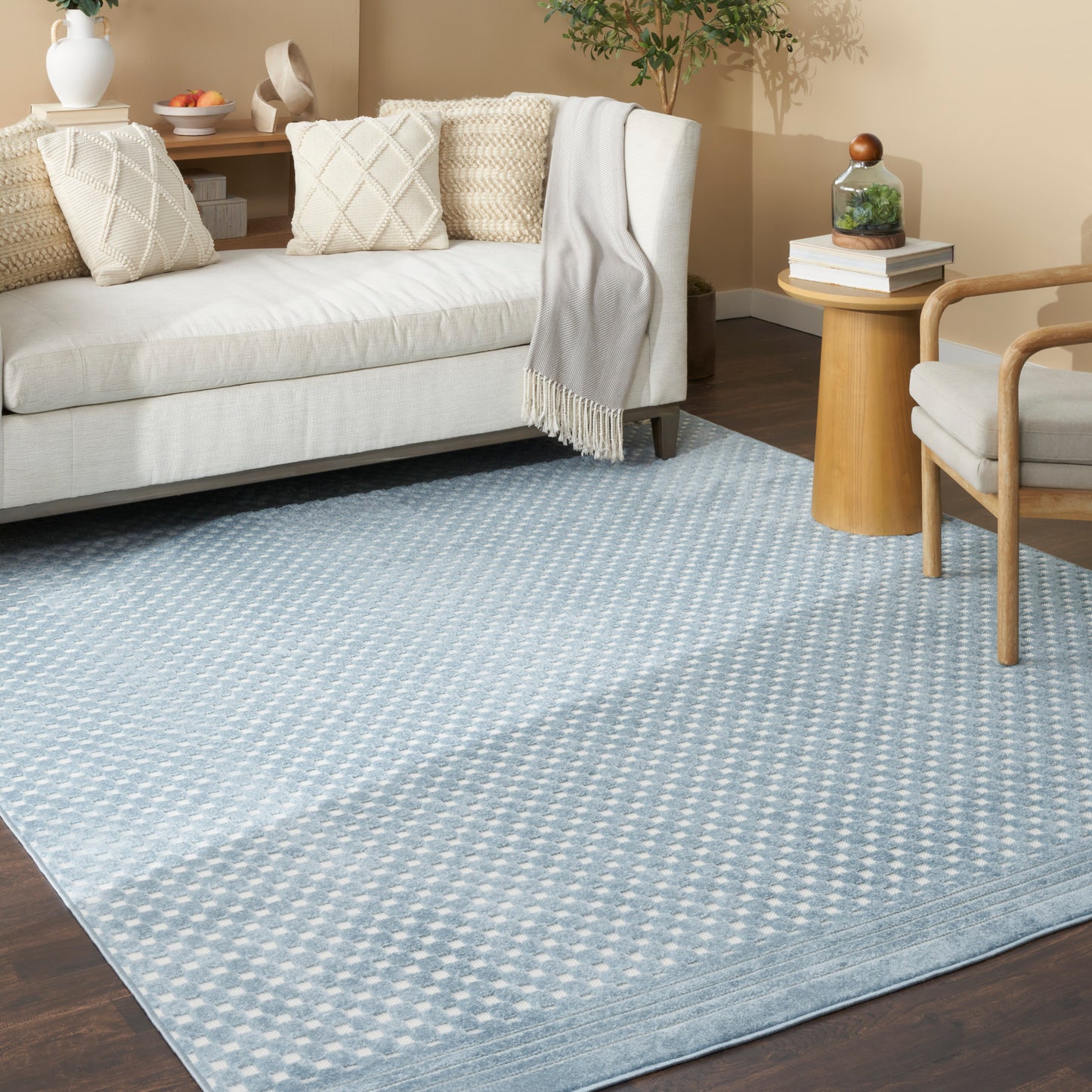 Nourison Care Free 7'10" x 9'10" Blue Modern Indoor Rug