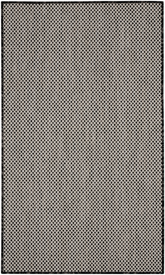 Nourison Courtyard 2' x 3' Black White Modern Rug