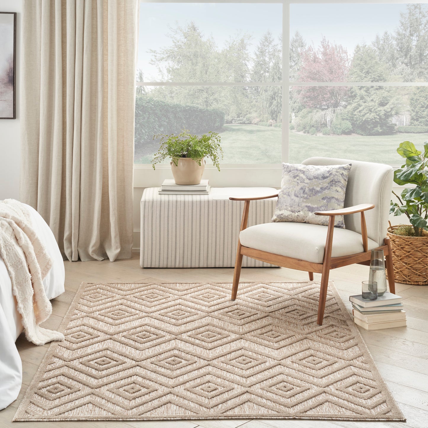 Nourison Versatile 6' x 9' Natural Beige Modern Rug