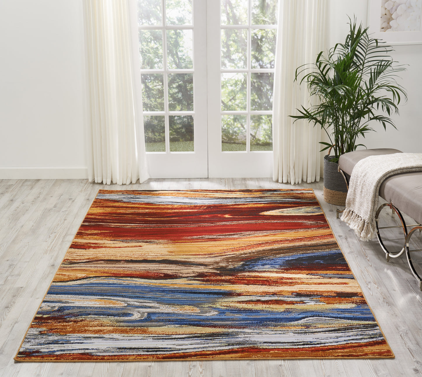 Nourison Chroma 5'6" x 8' Lava Flow Modern Indoor Rug