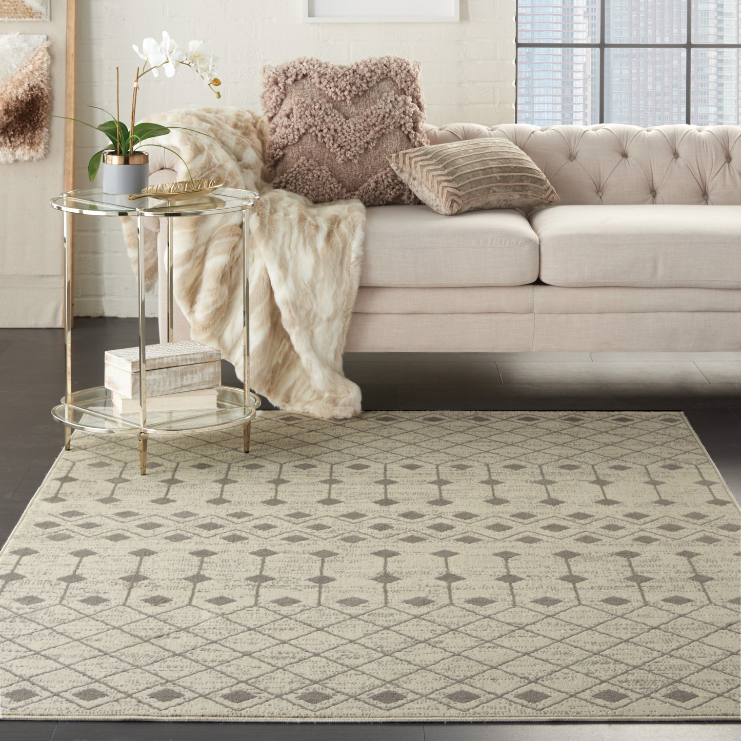 Nourison Grafix 5'3" x 7'3" Ivory/Grey Bohemian Indoor Rug