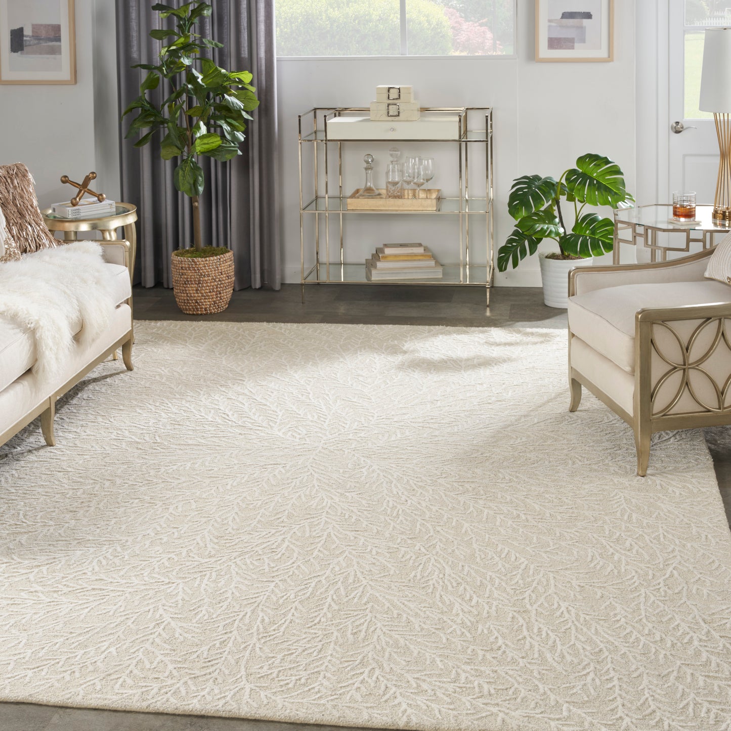 Michael Amini Ma30 Star 8'6" x 11'6" Ivory Modern Indoor Rug