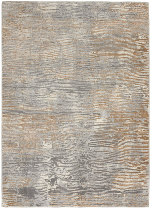 Nourison Solace 5'3" x 7'3" Grey Beige Modern Indoor Rug