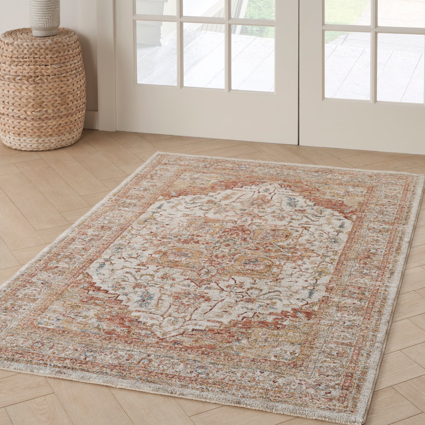 Nourison Sahar 3'11" x 5'11" Ivory Rust Vintage Indoor Rug