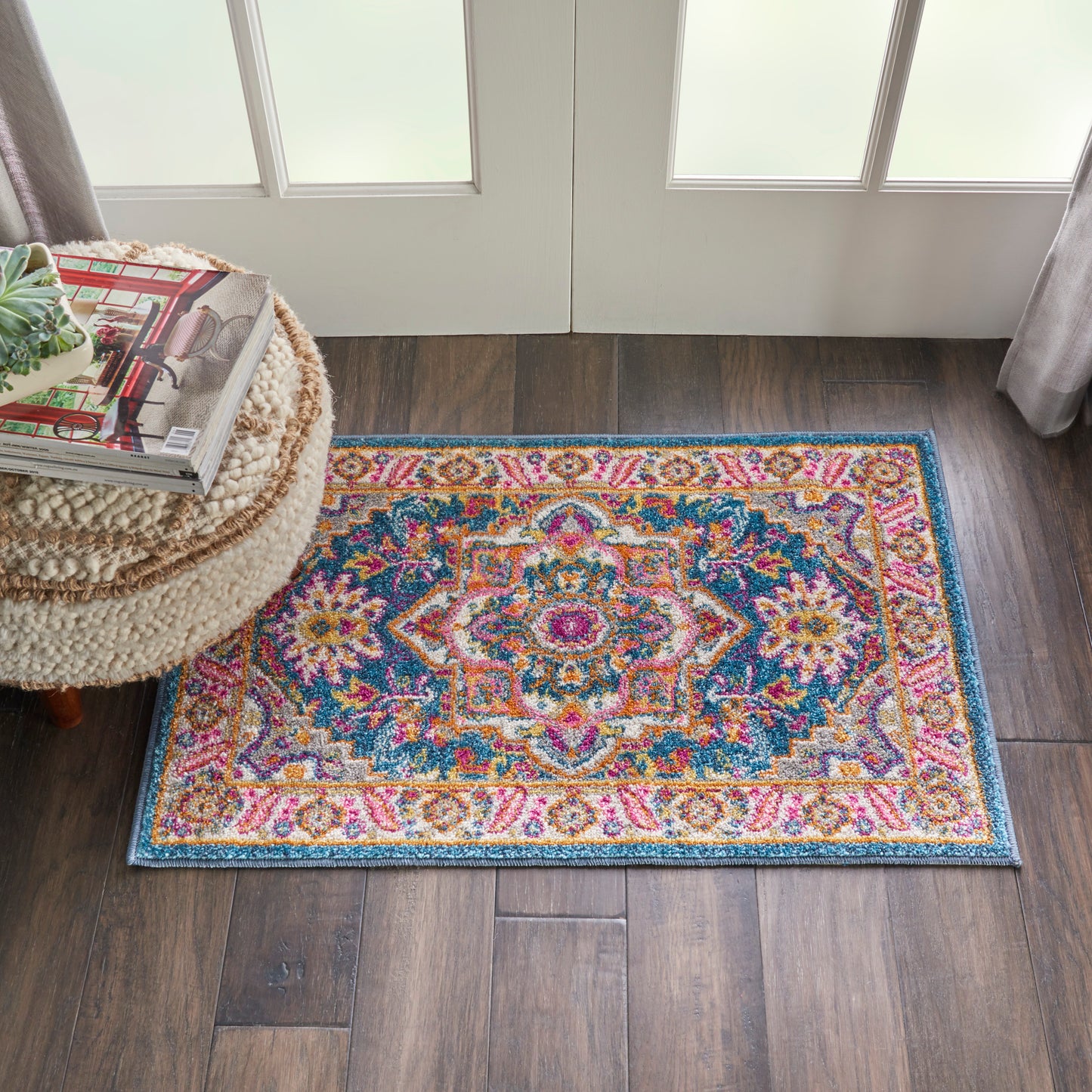 Nourison Passion 1'10" x 2'10" Teal Multicolor Bohemian Indoor Rug