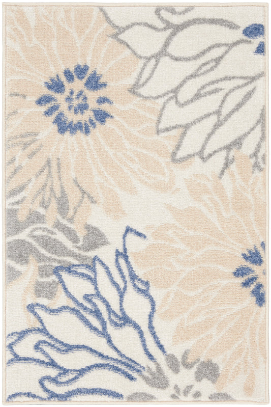 Nourison Passion 1'10" x 2'10" Ivory Grey Blue Contemporary Indoor Rug