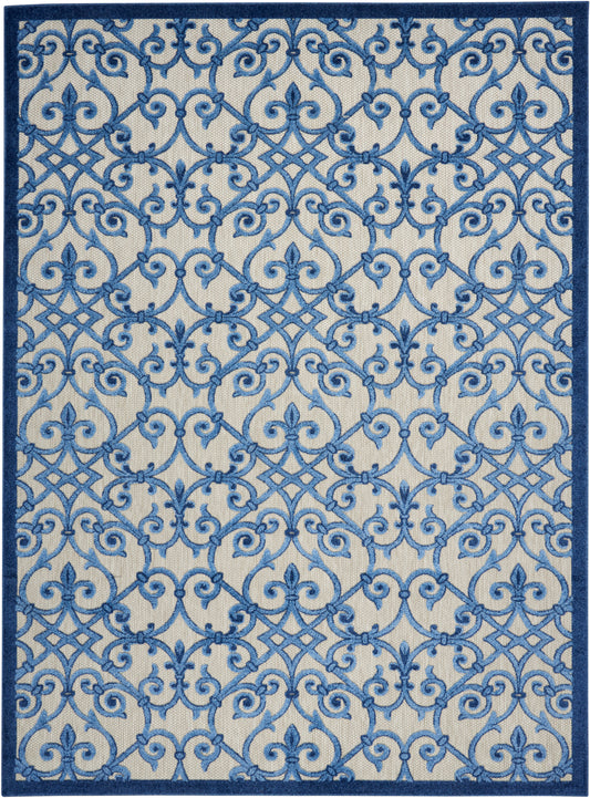 Nourison Aloha 9'6" x 13' Grey Blue Contemporary Rug