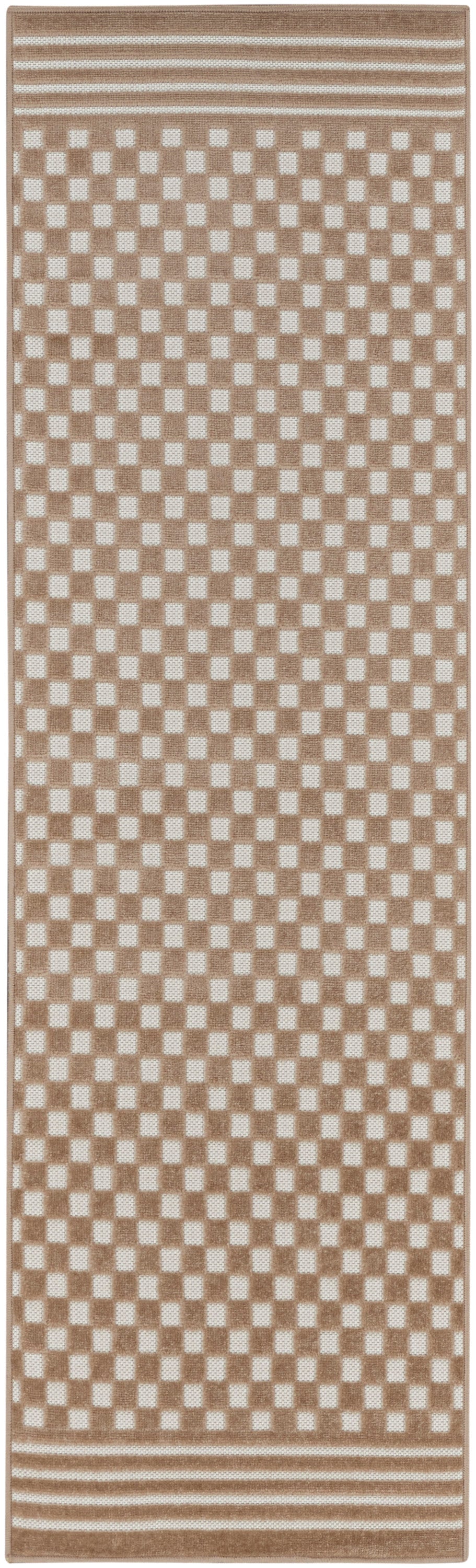 Nourison Care Free 2' x 6' Brown Modern Indoor Rug