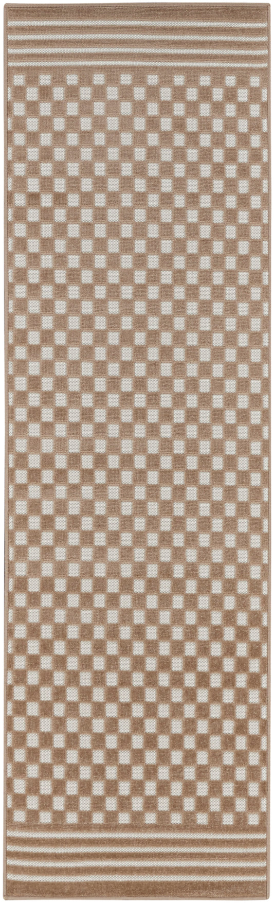 Nourison Care Free 2' x 6' Brown Modern Indoor Rug