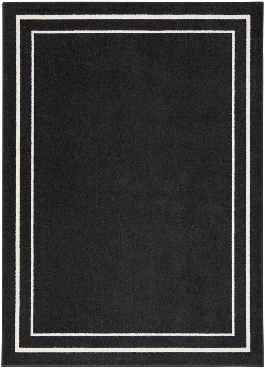 Nourison Nourison Essentials 4' x 6' Black Ivory Contemporary Rug