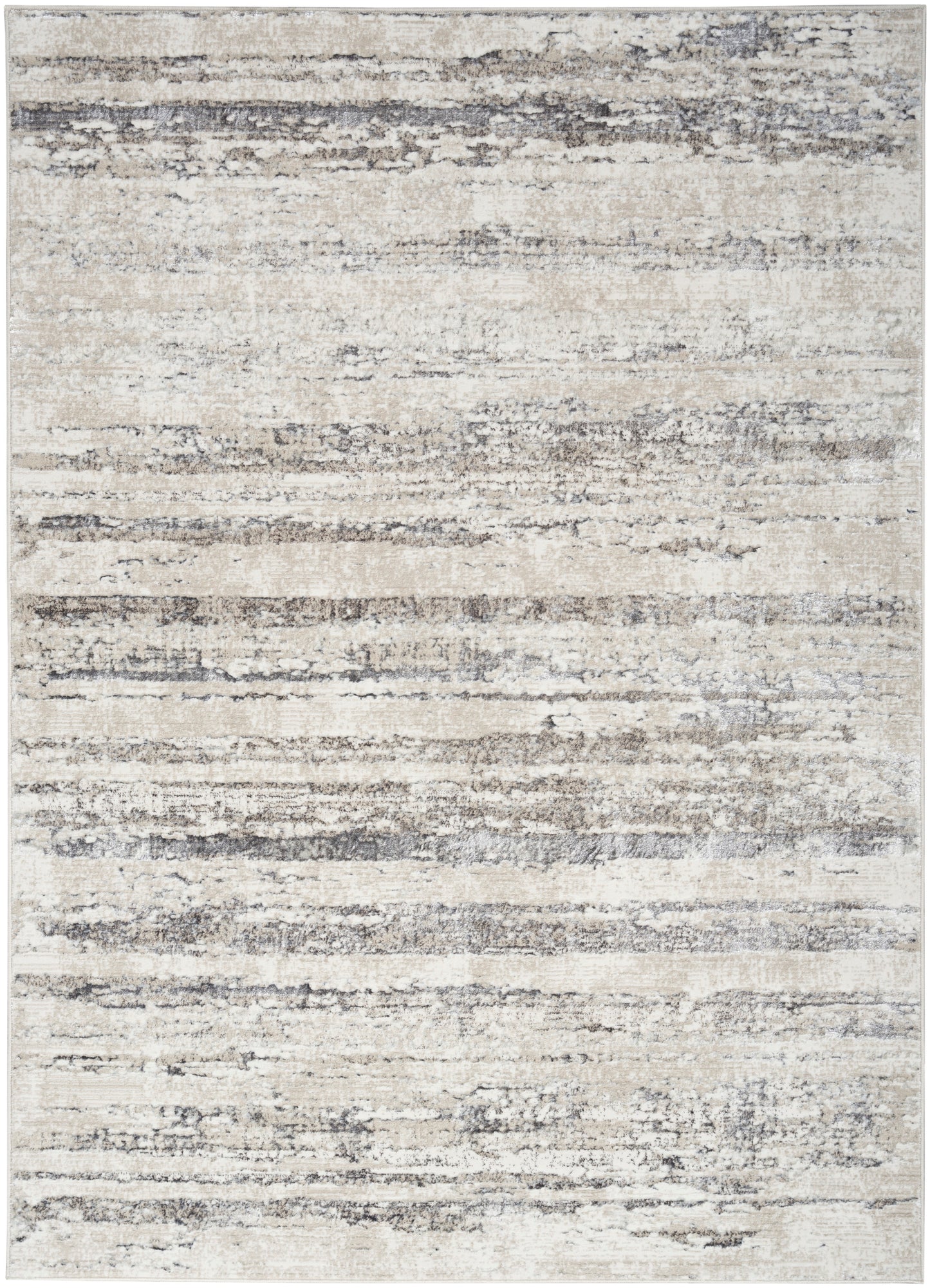 Nourison Glitz 5'3" x 7'3" Cream Grey Modern Indoor Rug