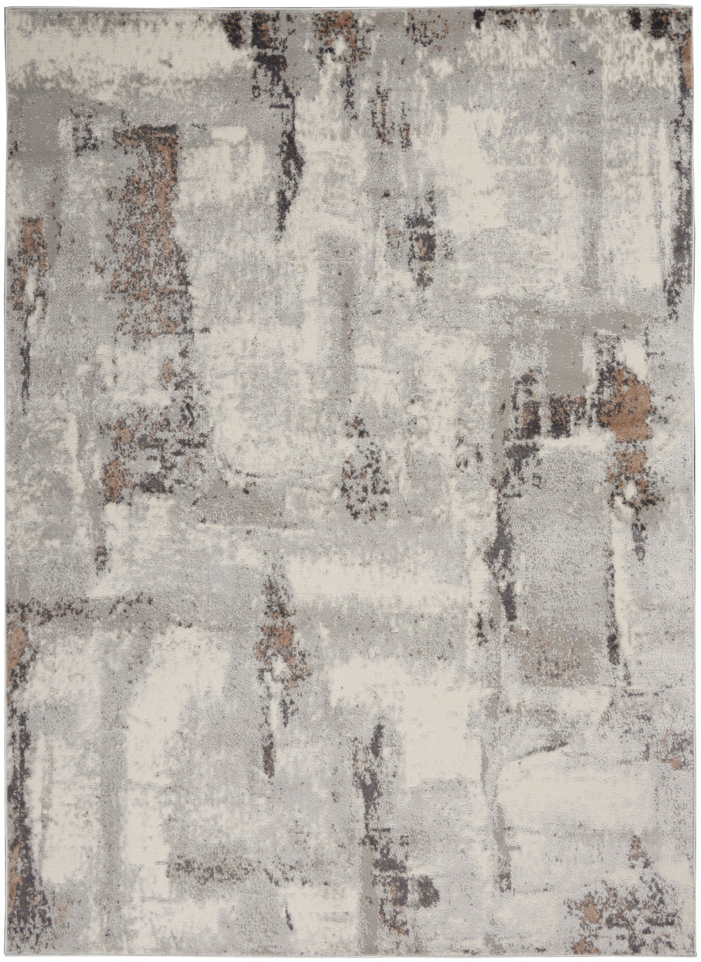 Nourison Elation 4' x 6' Grey Ivory Modern Indoor Rug