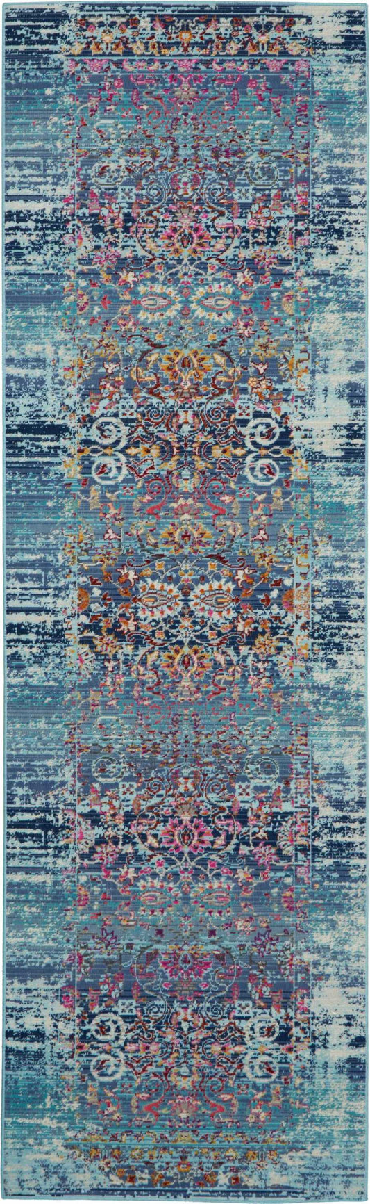 Nourison Vintage Kashan 2' x 6' Blue Vintage Indoor Rug