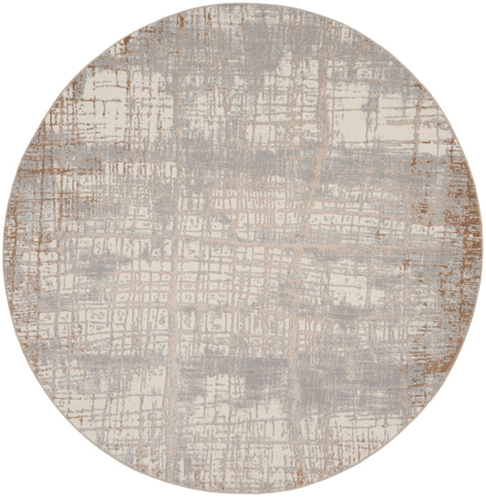 Calvin Klein CK950 Rush 8' x Round Ivory Taupe Modern Indoor Rug