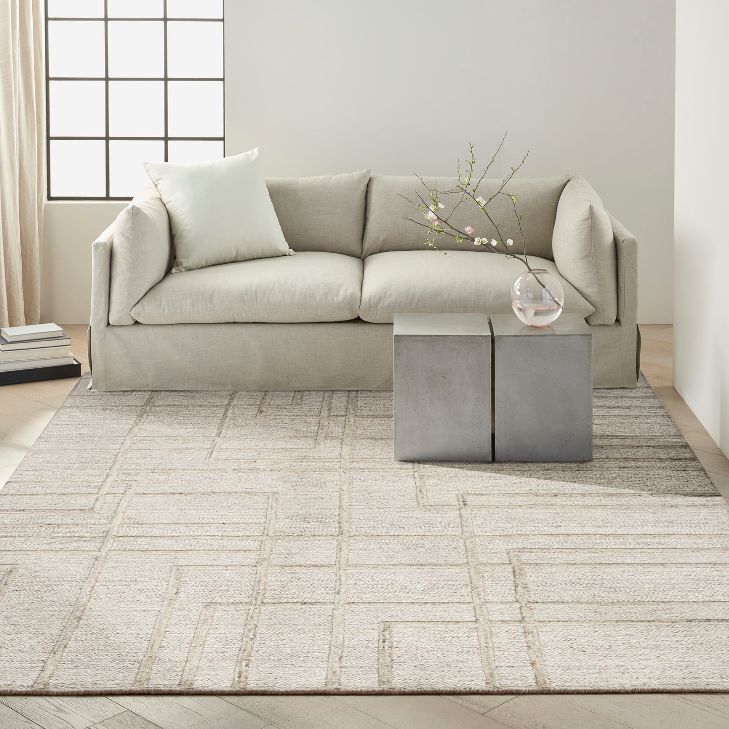 Calvin Klein CK045 Impressions 8'6" x 11'6" Silver Modern Indoor Rug