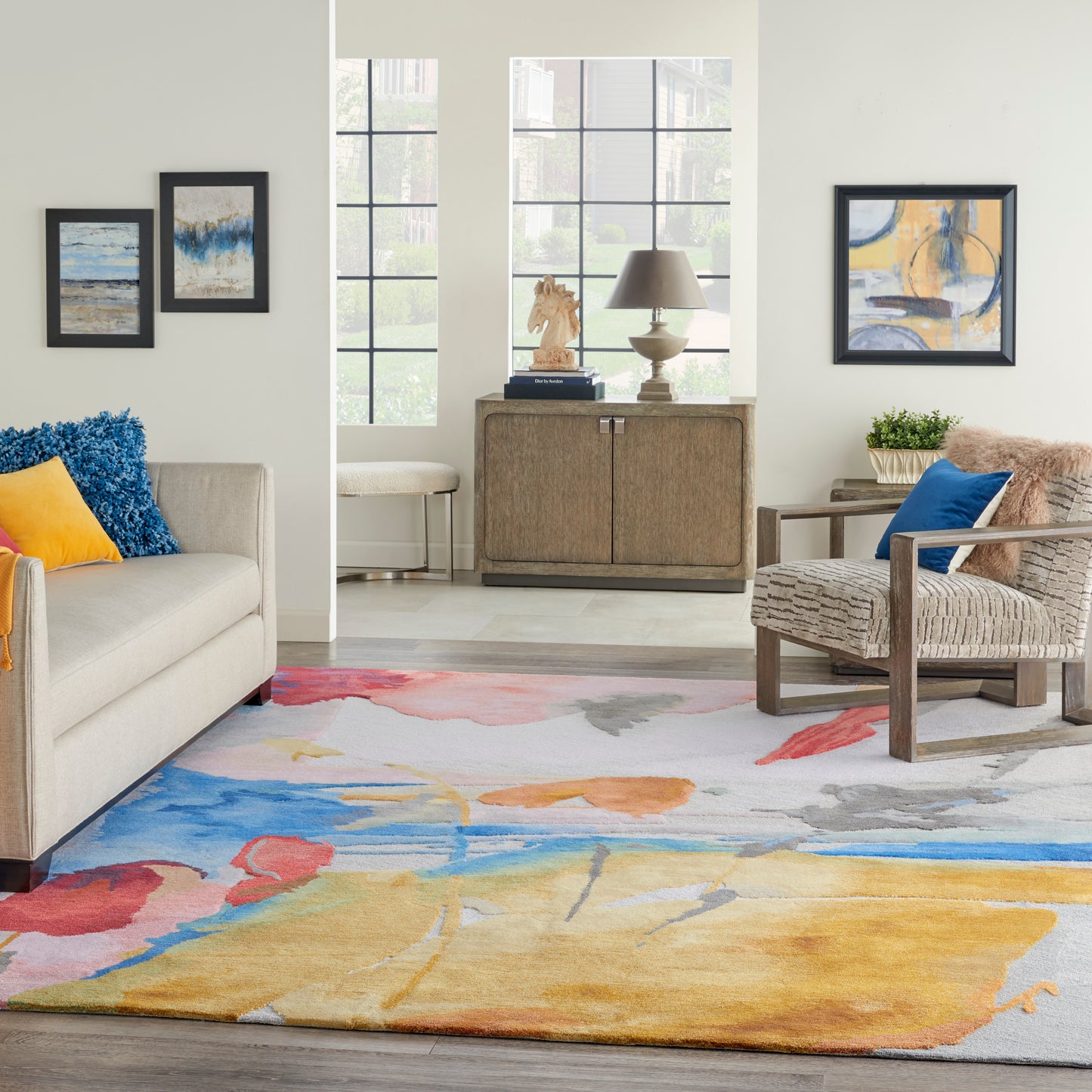 Nourison Symmetry 8'6" x 11'6" Multicolor Modern Indoor Rug