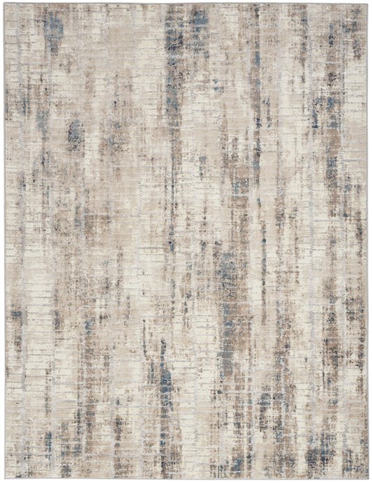 Calvin Klein CK022 Infinity 7'10" x 9'10" Ivory Grey Blue Modern Indoor Rug