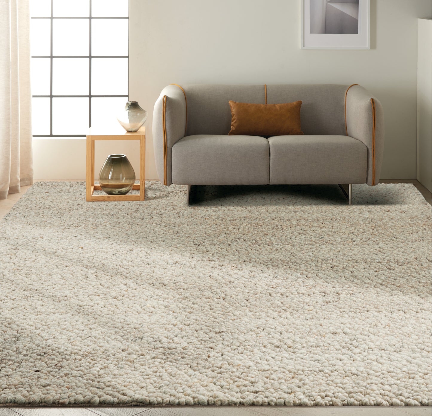 Calvin Klein Riverstone 9' x 12' Grey/Ivory Contemporary Indoor Rug