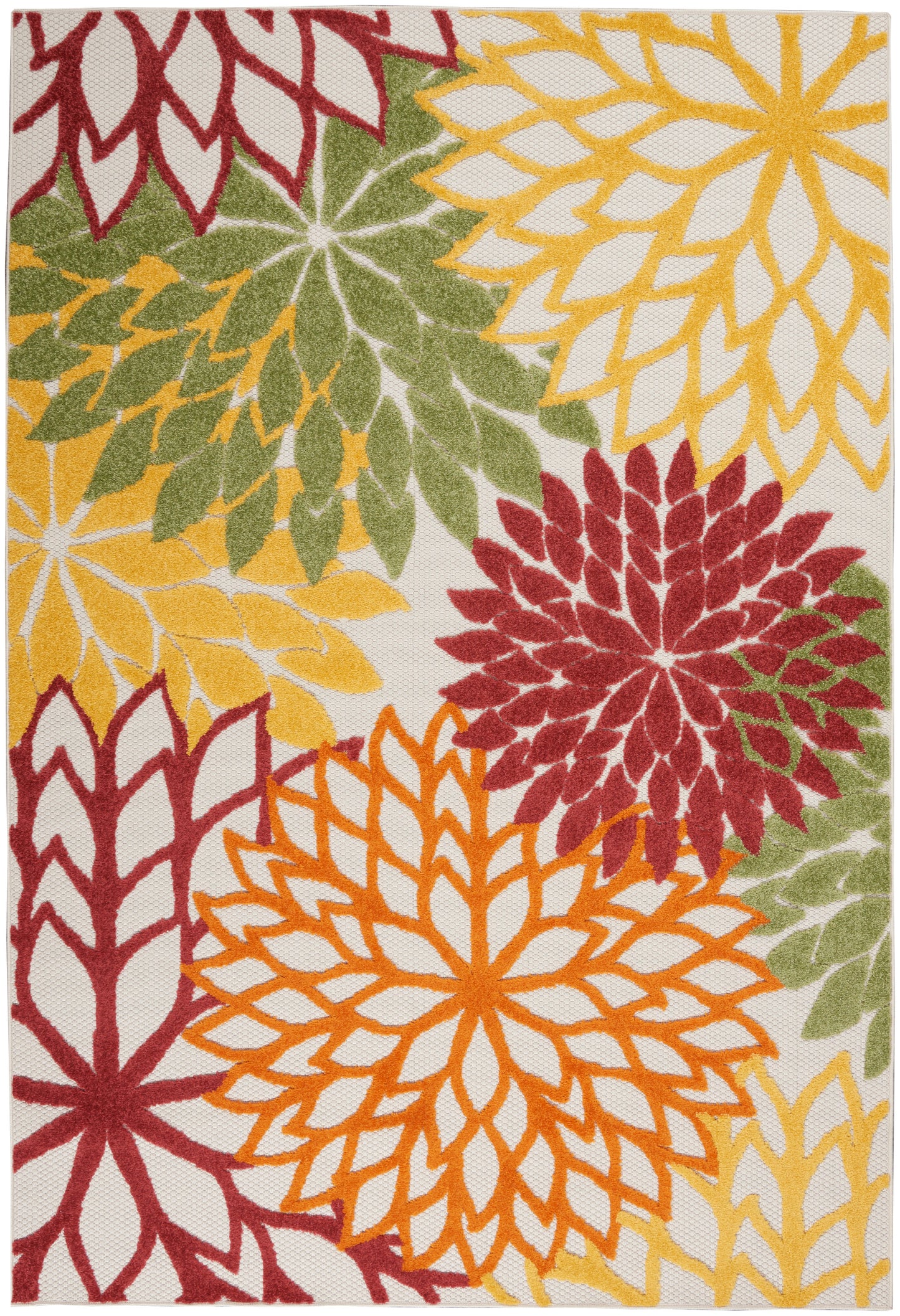 Nourison Aloha 3'6" x 5'6" Red Multicolor Tropical Rug