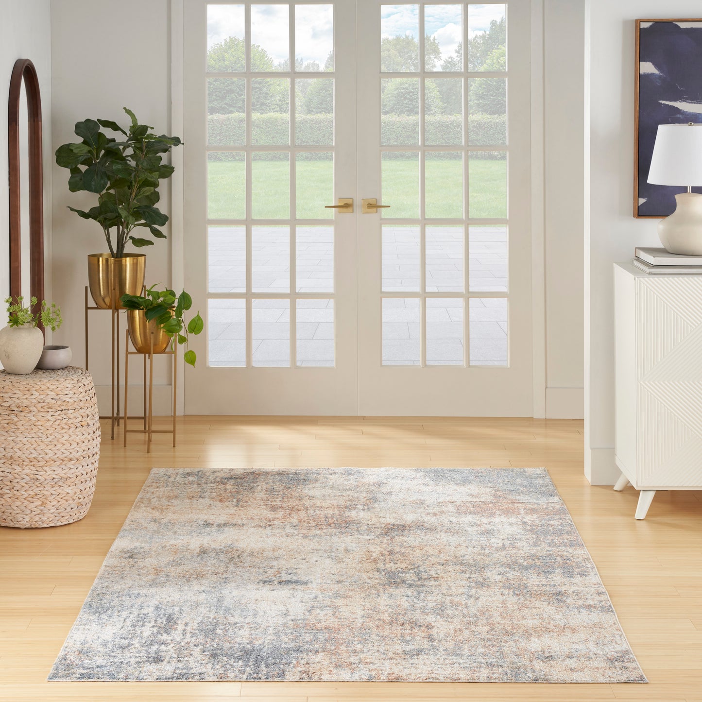 Nourison Astra Machine Washable 6'7" x 9' Multicolor Modern Indoor Rug