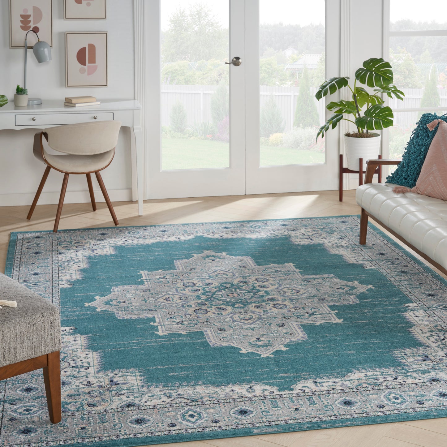 Nourison Passion 8' x 10' Turquoise Grey Bohemian Indoor Rug