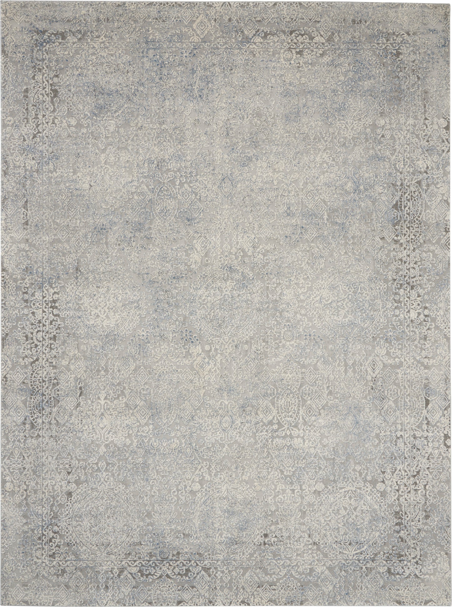 Nourison Rustic Textures 9'3" x 12'9" Ivory Light Blue Vintage Indoor Rug