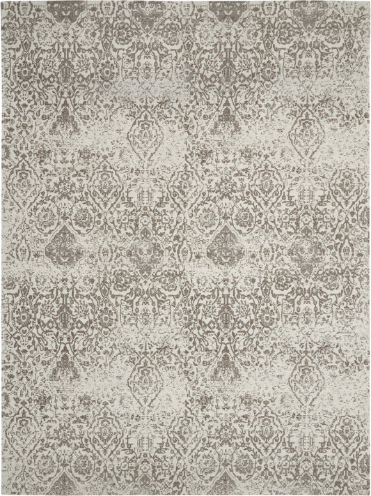 Nourison Damask 9' x 12' Ivory Farmhouse Indoor Rug