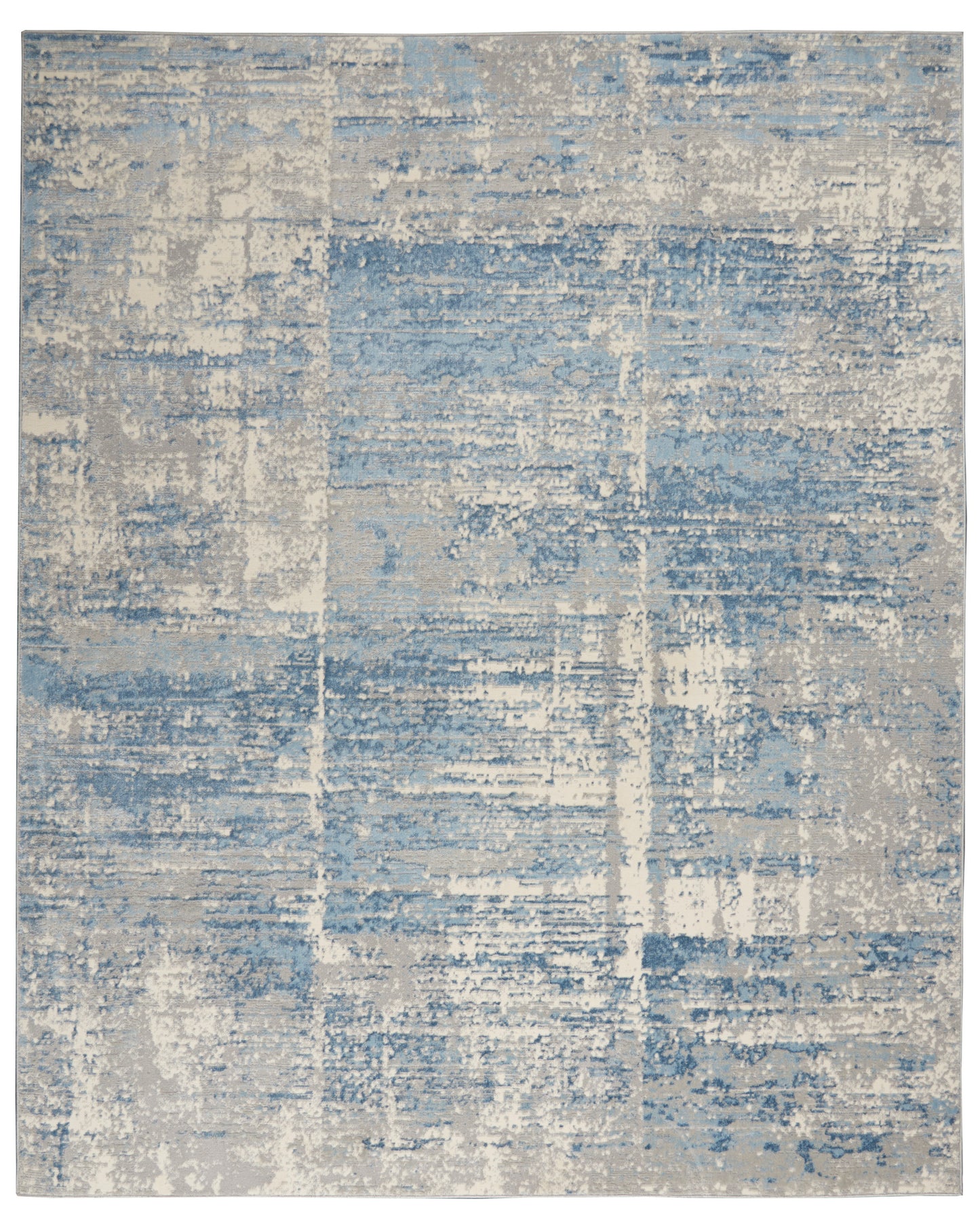 Nourison Solace 8' x 10' Ivory/Grey/Blue Modern Indoor Rug