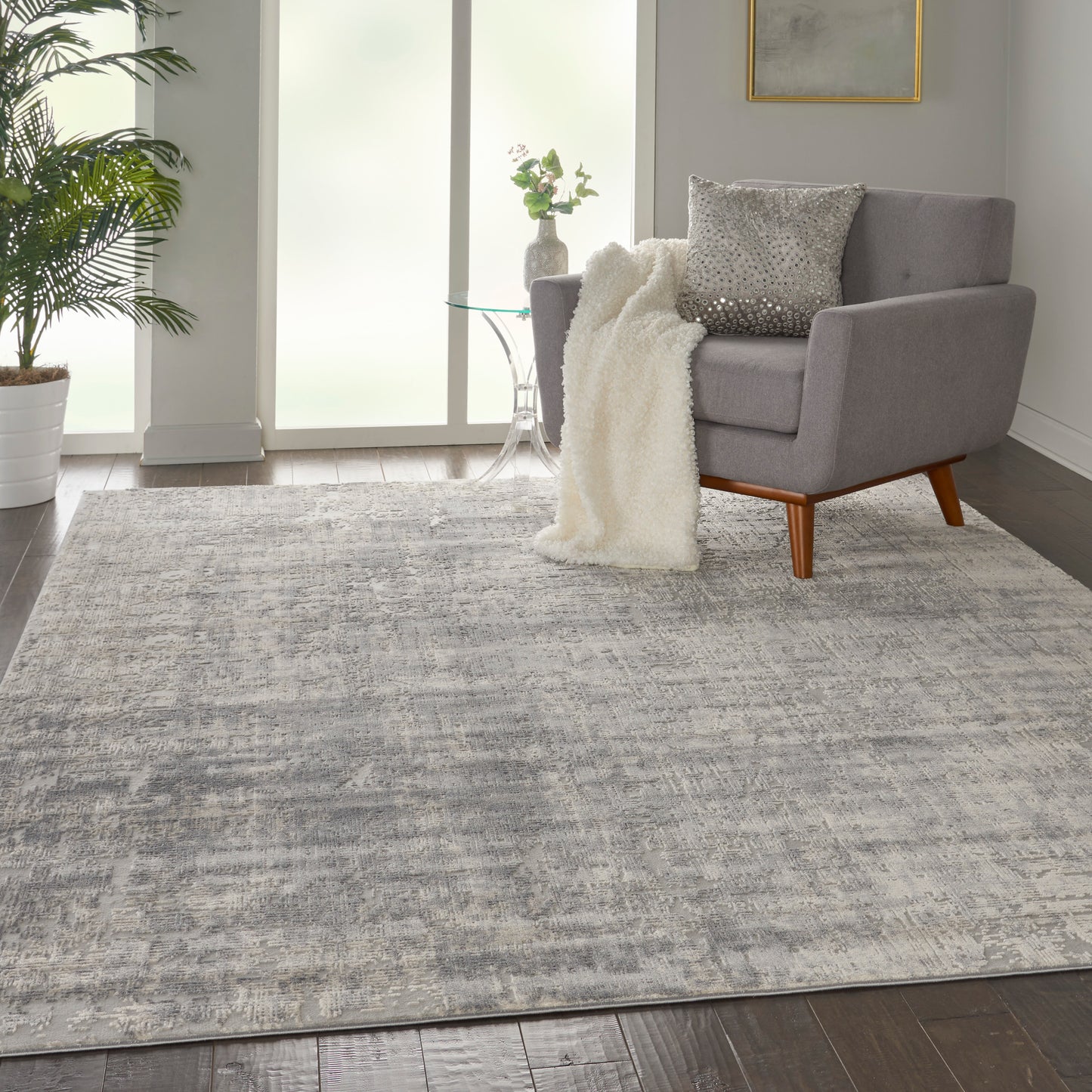 Nourison Rustic Textures 9'3" x 12'9" Ivory/Silver Modern Indoor Rug