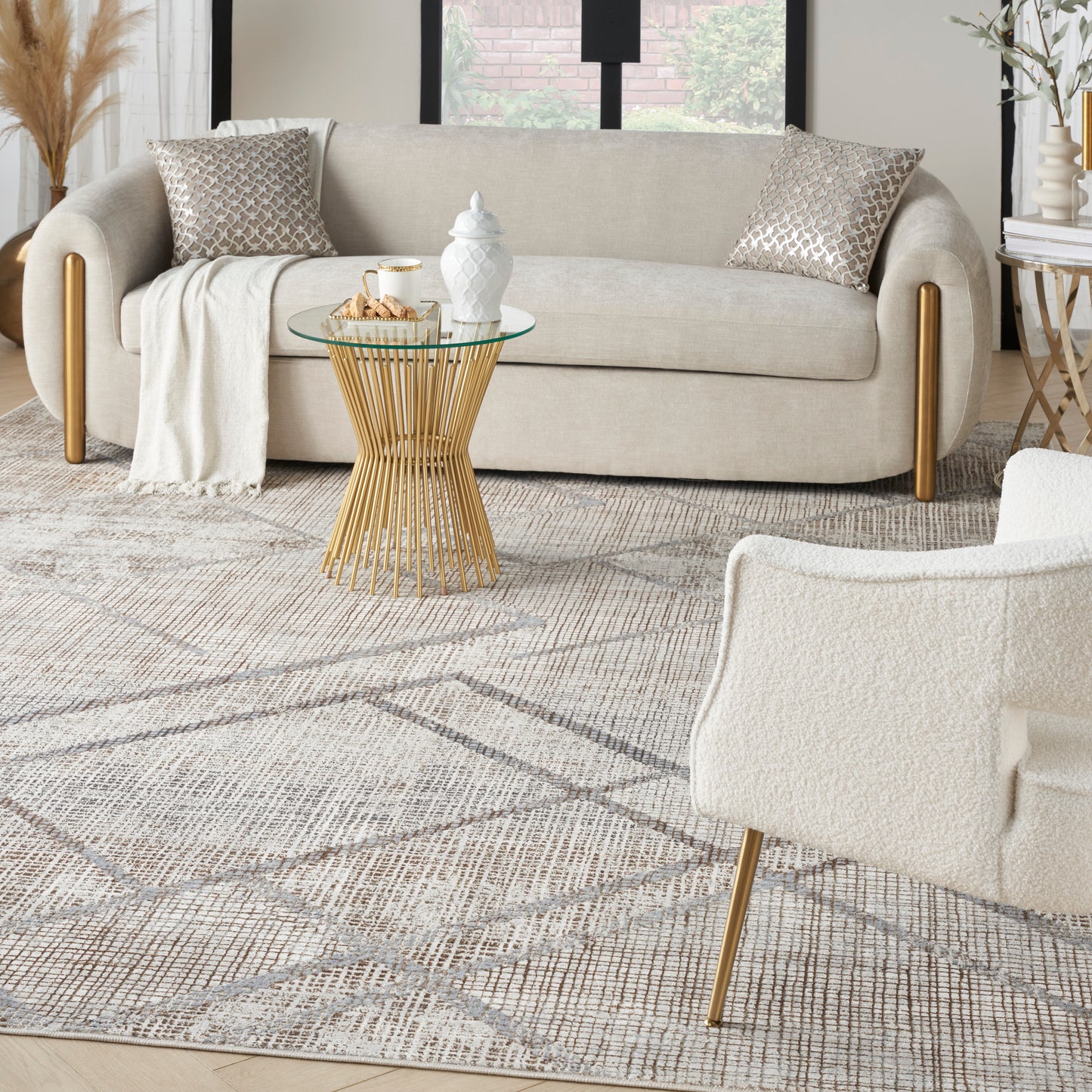 Inspire Me! Home Décor Iliana 9' x 12' Grey Mocha Modern Indoor Rug