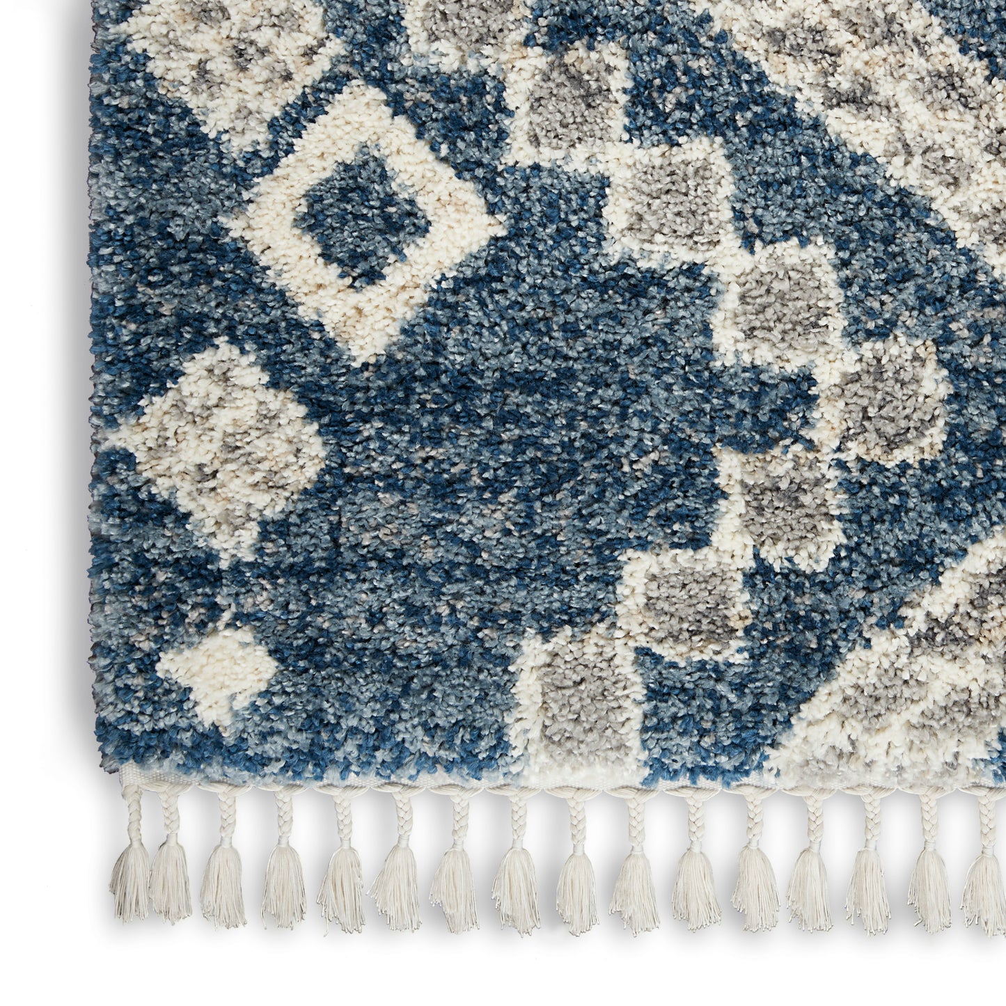 Nourison Oslo Shag 4' x 6' Denim Blue Shag Indoor Rug