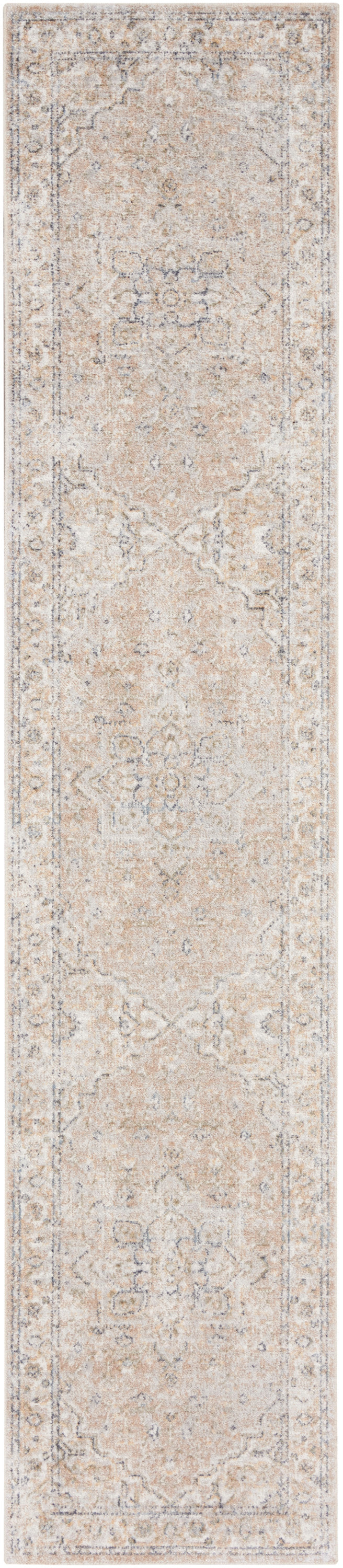 Nourison Astra Machine Washable 2'2" x 8' Beige Vintage Indoor Rug