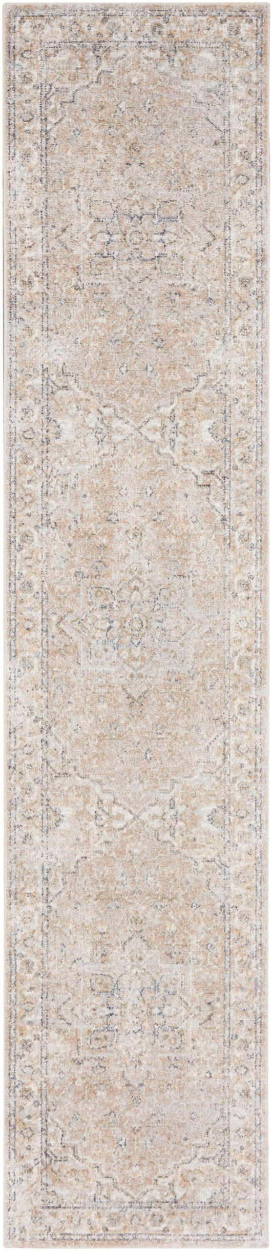 Nourison Astra Machine Washable 2'2" x 8' Beige Vintage Indoor Rug