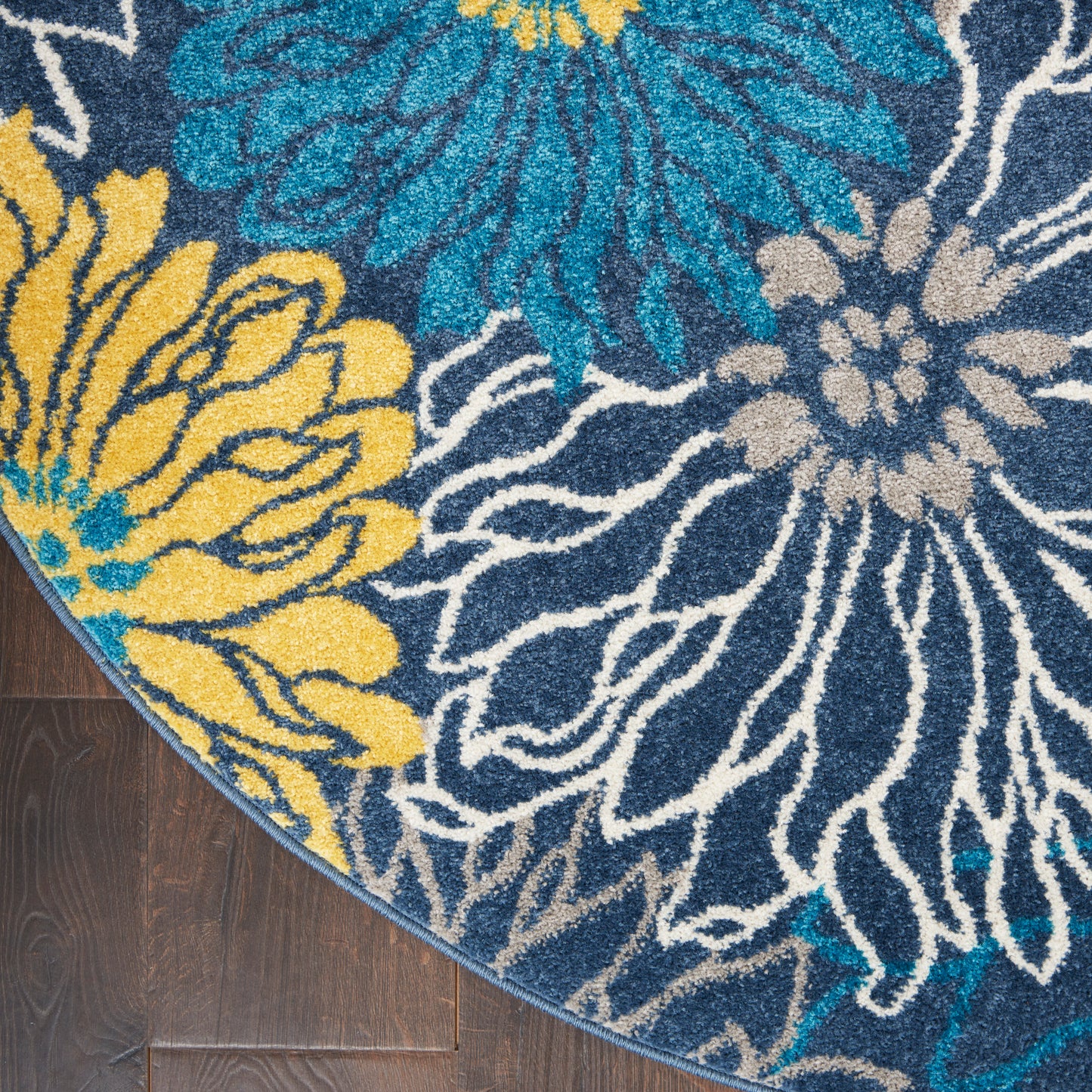 Nourison Passion 5' x Round Blue Contemporary Indoor Rug