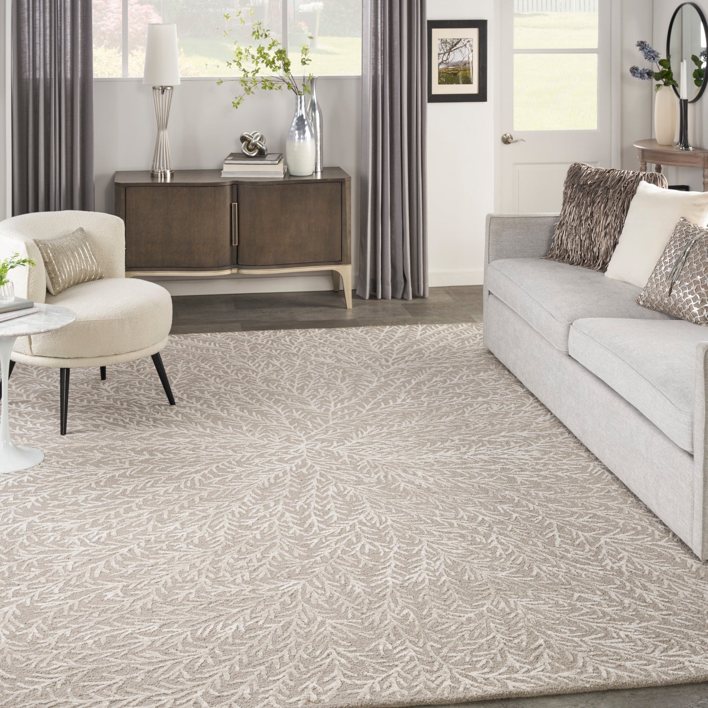 Michael Amini Ma30 Star 7'9" x 9'9" Taupe Modern Indoor Rug