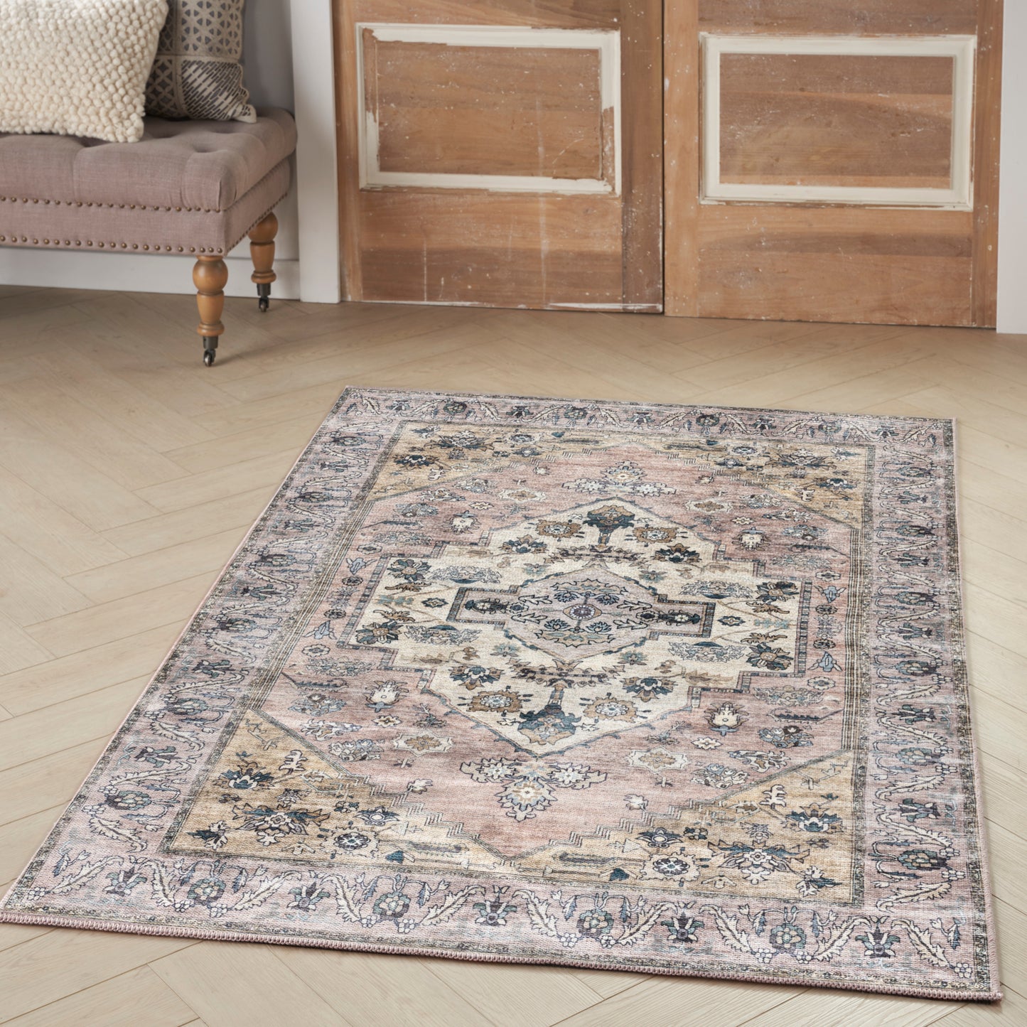 Nourison Grand Washables 4' x 6' Blush Vintage Indoor Rug