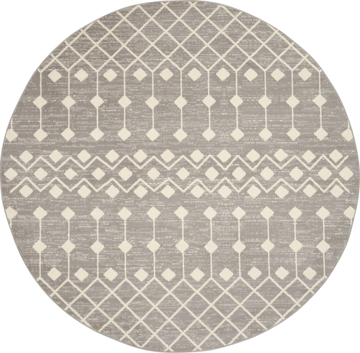 Nourison Grafix 8' x Round Grey Bohemian Indoor Rug