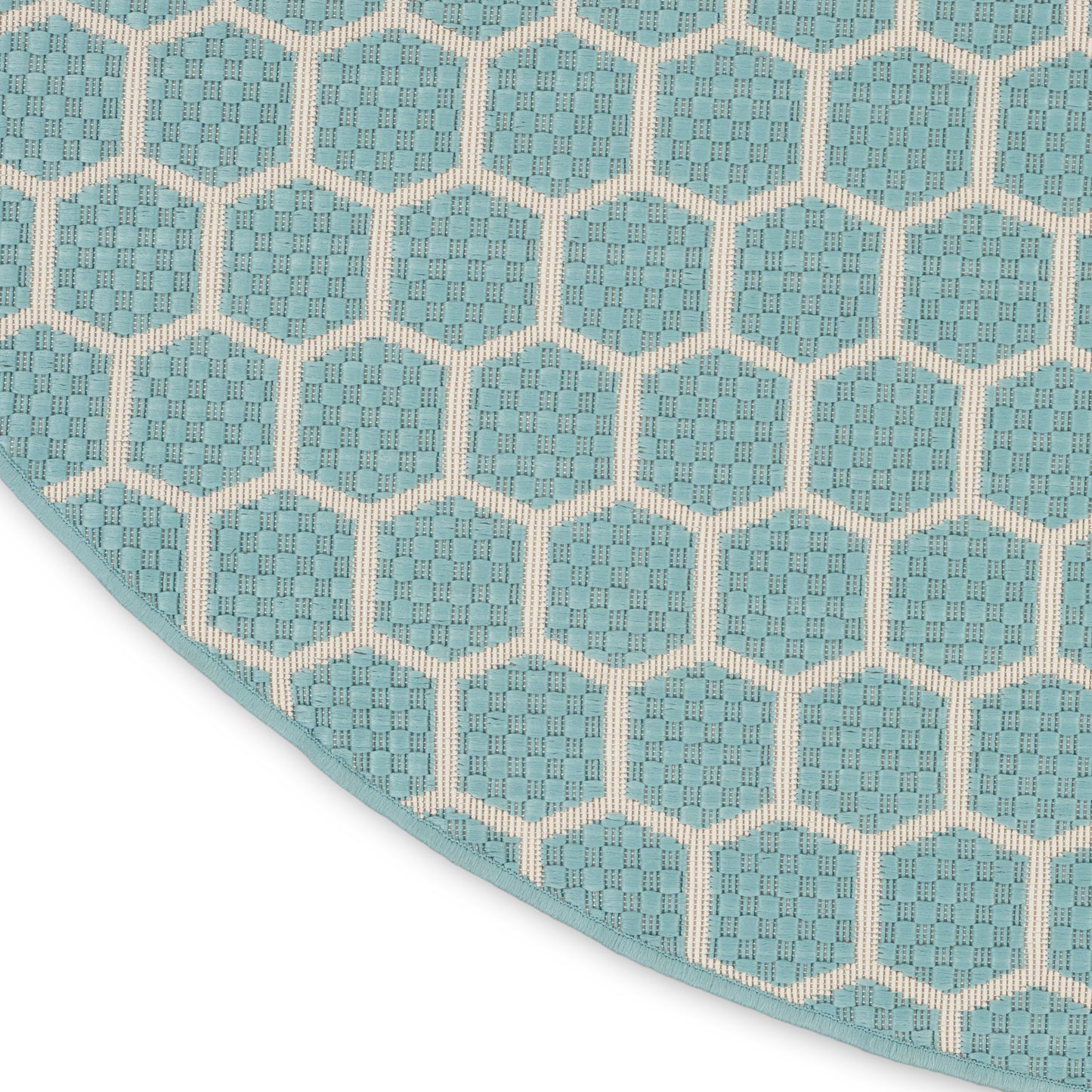 Nourison Twist Reversible 8' x Round Aqua Modern Rug