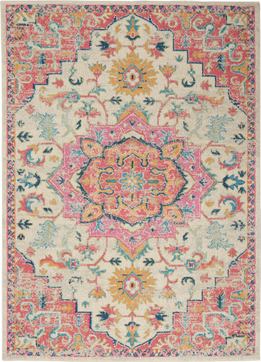 Nourison Passion 3'9" x 5'9" Ivory Pink Bohemian Indoor Rug