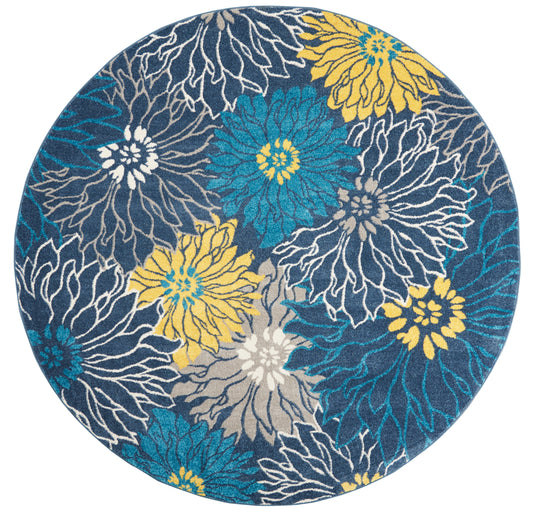 Nourison Passion 8' x Round Blue Contemporary Indoor Rug