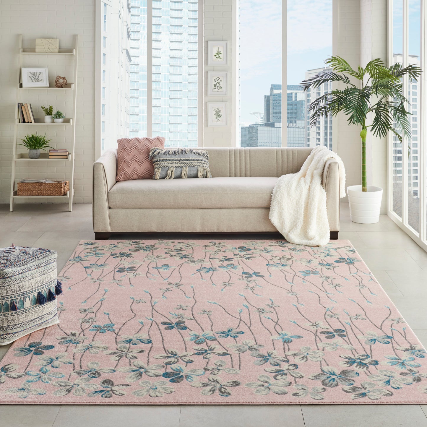 Nourison Tranquil 8' x 10' Pink Contemporary Indoor Rug