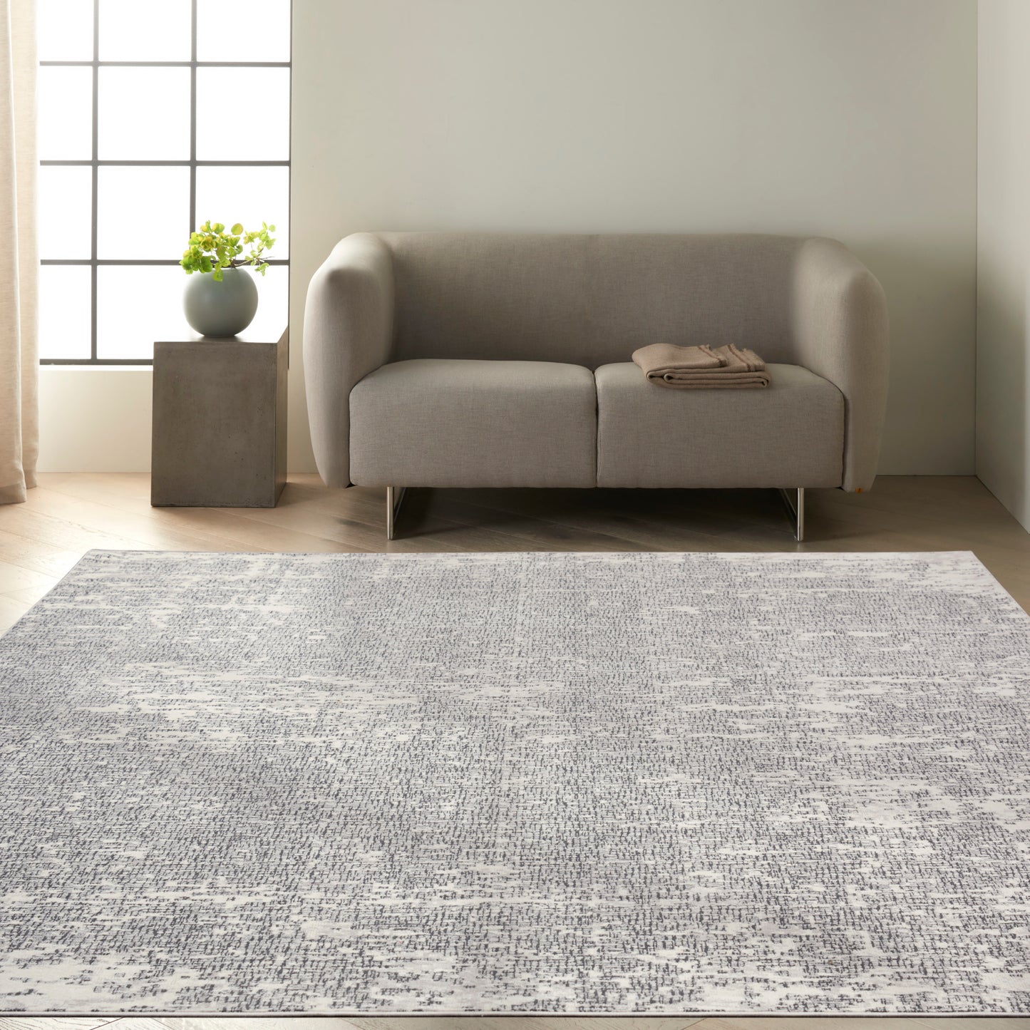 Calvin Klein CK970 Vapor 9' x 12' Ivory Black Modern Indoor Rug