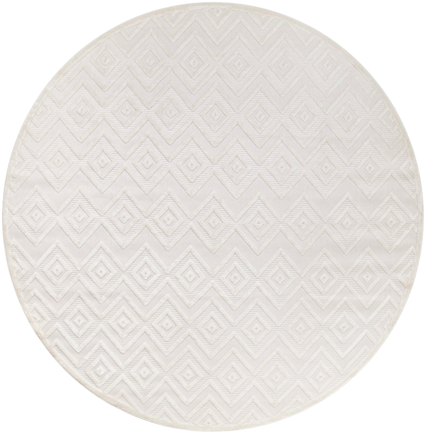 Nourison Versatile 10' x Round Ivory White Modern Rug