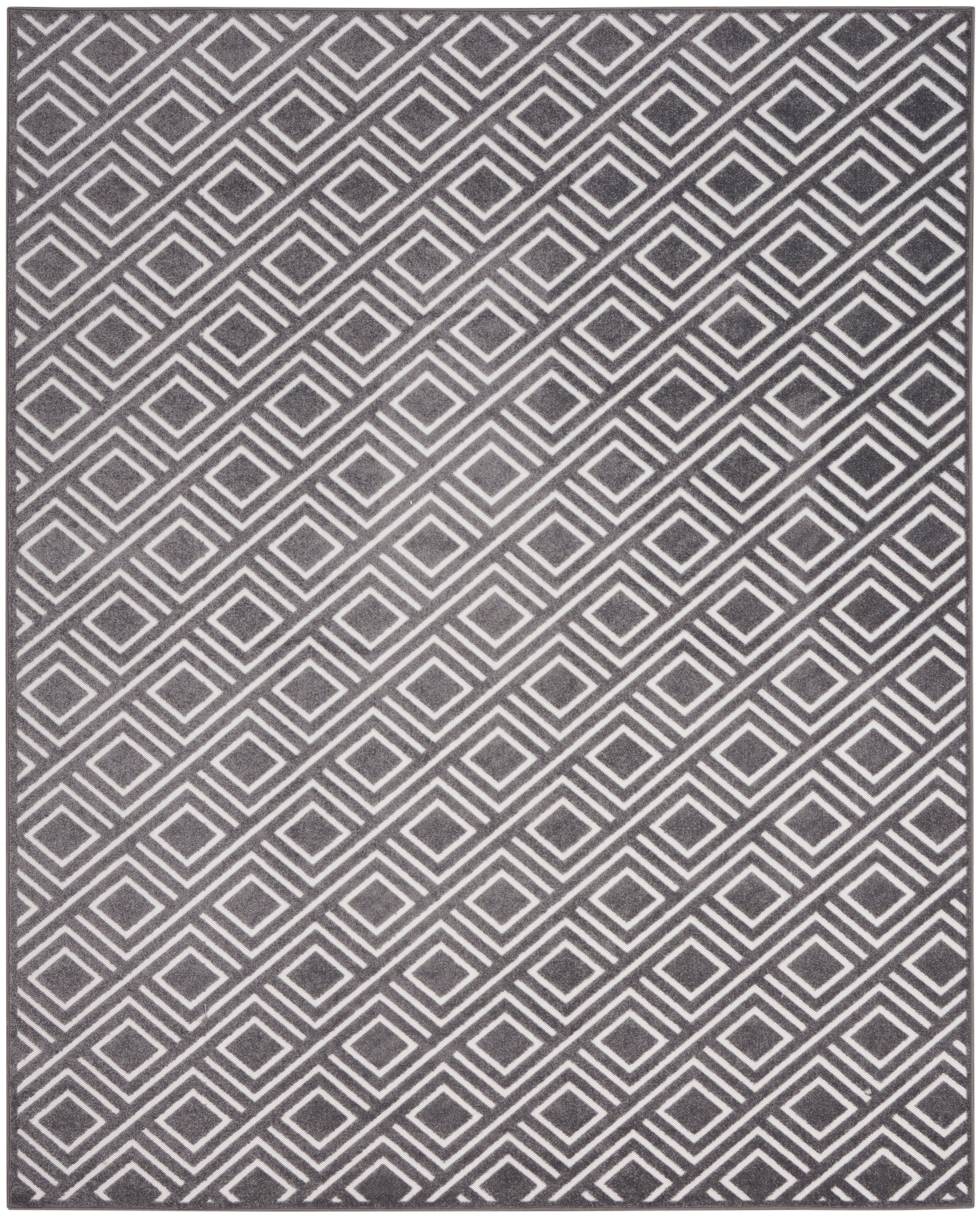 Nourison Care Free 7'10" x 9'10" Grey Modern Indoor Rug