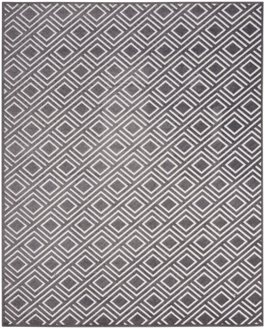 Nourison Care Free 7'10" x 9'10" Grey Modern Indoor Rug